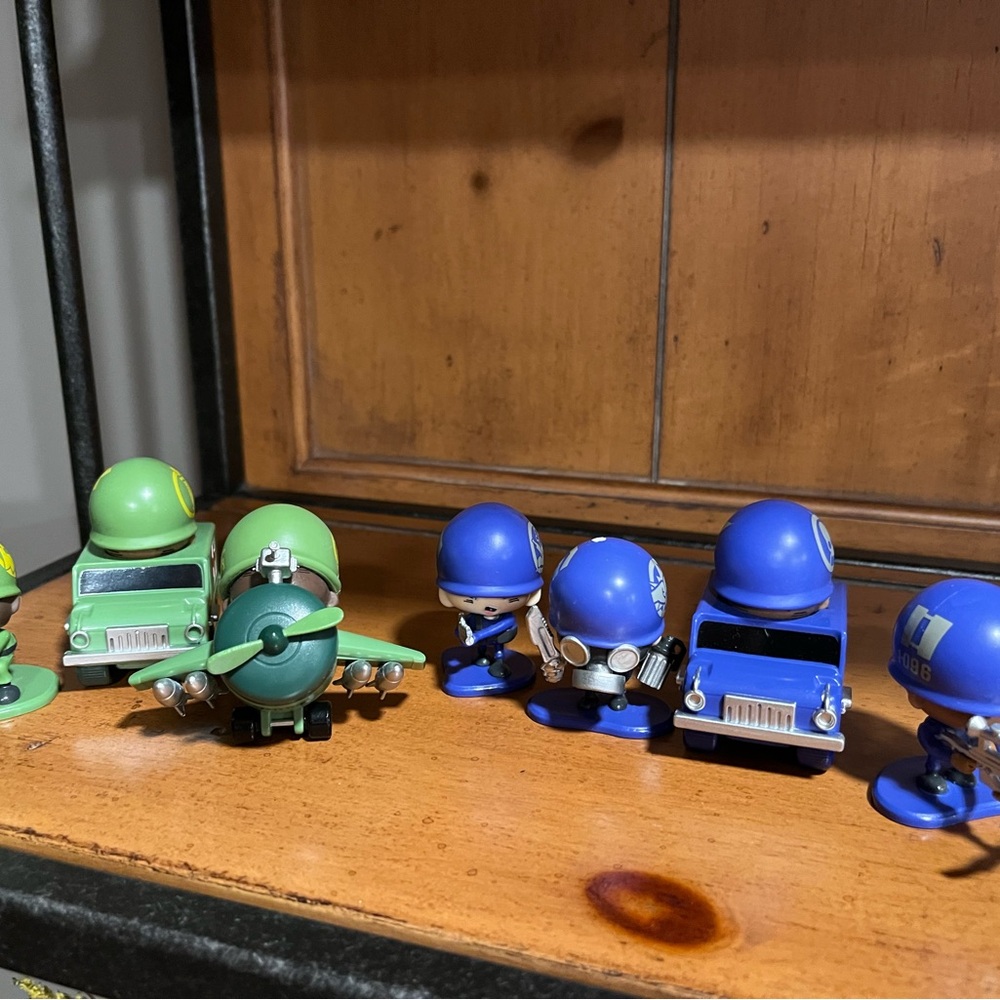 MGA Awesome Little Green & Blue Army Soldiers, Vehicles and Plane